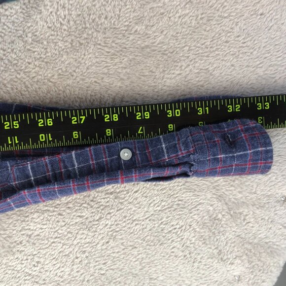 American Eagle Mens Shirt L Purple Plaid Long Sleeve Button Up Western Classic - Picture 8 of 15